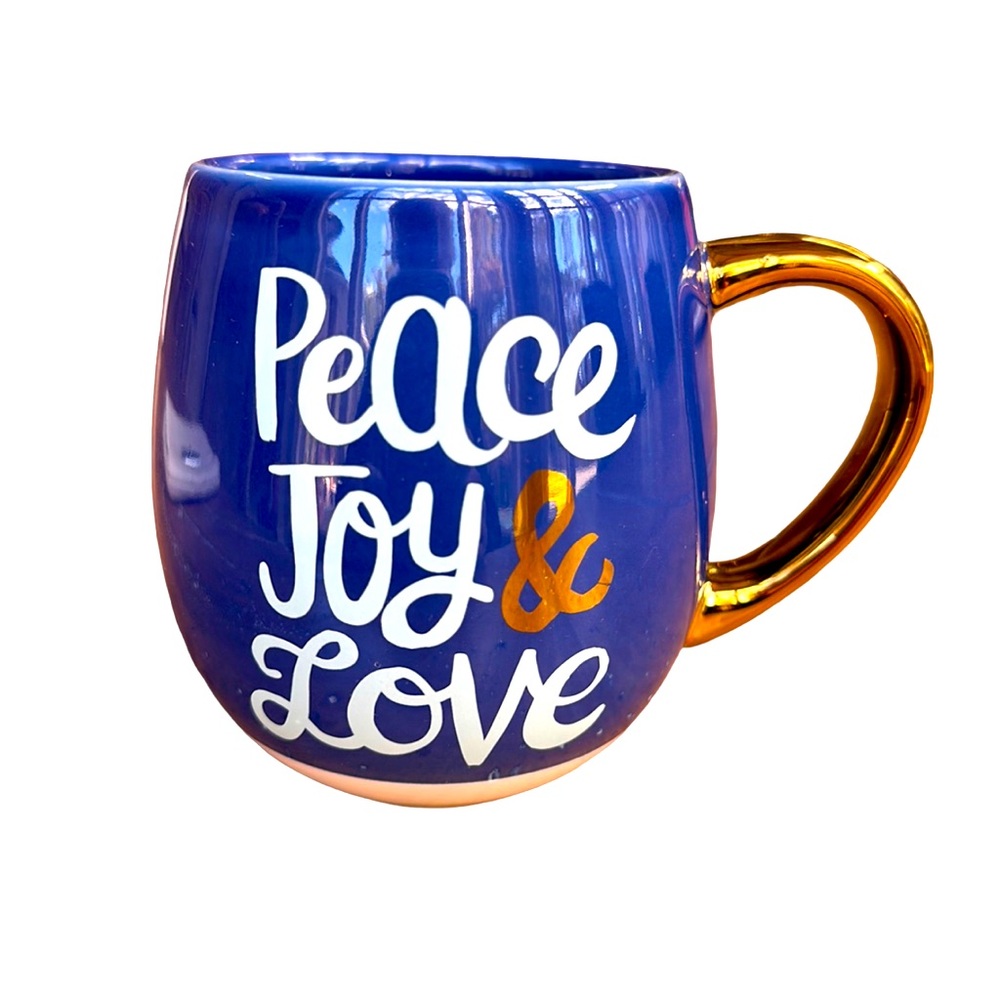 THRESHOLD stonewear mug, “Peace, Joy and Love”, never used
